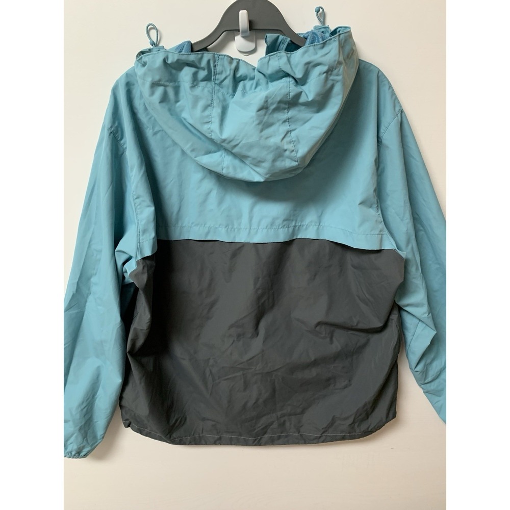 Quiksilver Jacket Mens XL Blue Gray Hooded Packable Windbreaker Outdoor School - Picture 8 of 12